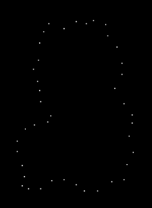 Dotted outline with the art having a solid color outline. The best option. (In most cases.)