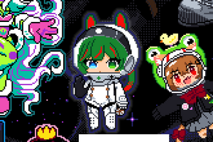 Goldn in a spacesuit for the Space Collab