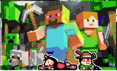 An example of a piece of art being downscaled and given a "dithered" effect, causing it to look bad.
