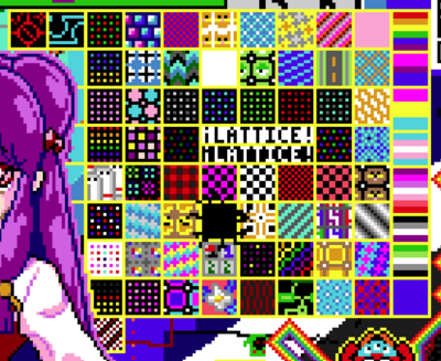The "Lattice Lattice" project made by Chalkless on canvas 31 made up of many different lattices and backgrounds.