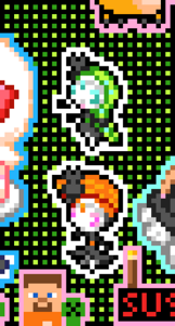 _Etta's first art on Pxls were 2 Meloetta sprites on Canvas 56. She built them in Green Lattice, whom she discovered Pxls through.