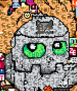 An art piece on r/place 2022 with many amogi inside it.
