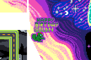 A little Birthday art for Goldn created by members of Squirrel Scouts