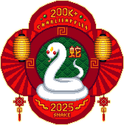 Art celebrating the year of the snake and CharlieApples 200k pixels