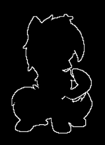 Solid outline, takes much longer to build compared to a dotted outline. Not the best option.